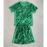 Echipament fotbal Brazilia Portar Tricou Deplasare Copa America 2024 pentru copii maneca scurta (+ Pantaloni scurti)